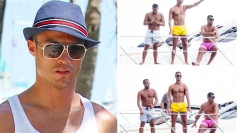 Cristiano Ronaldo Shows Off Ripped Torso Half Naked On Yacht In Florida