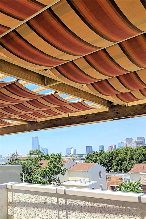 Striped Fabric Retractable Canopies In Philadelphia Pa Patio Shade