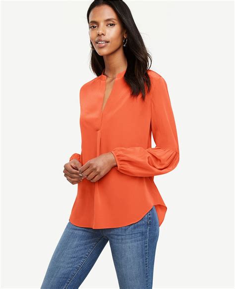 Softly Shirred In Pure Silk Our Lantern Sleeve Blouse Is Lights Up