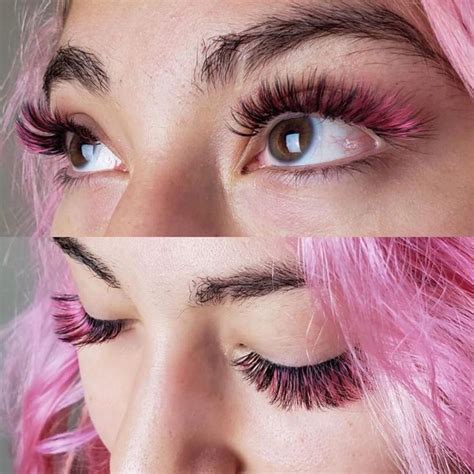 pink colored lash extensions ilevel lab 🦄🦄🦄 eyelashextensionssupplies instagram photos and