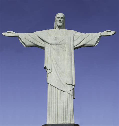 Detailed Closeup Of The Christ The Redeemer Statue In Brazil Photograph