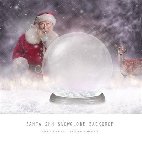 Santa Shh Snow Globe Backdrop