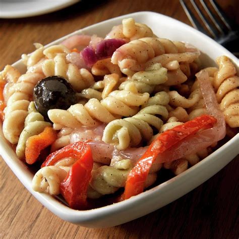 Rotini Pasta Salad With Olives Peppers Onions Photograph By Paul