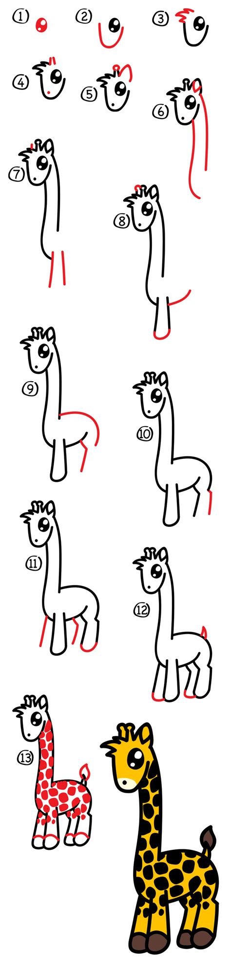 How To Draw A Giraffe For Kids Step By Step