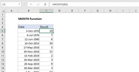 Excel Month Function Exceljet
