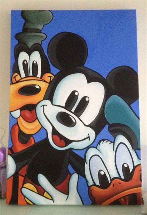Mickey Mouse Canvas Painting Dibujos Bonitos Arte En Lienzo De