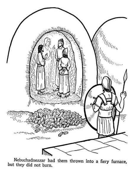 Shadrach Meshach And Abednego Coloring Page Bible