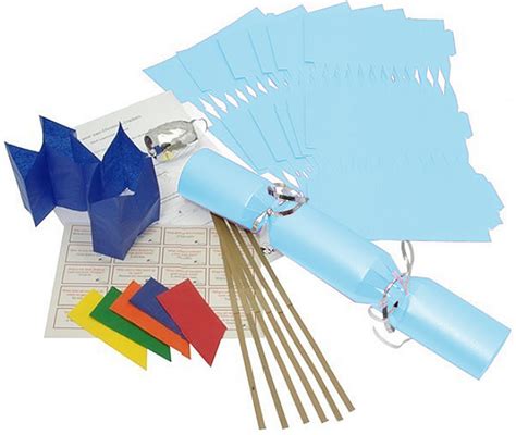 Basket of yarn view preview. Deluxe Christmas Cracker Kit 35cm - Pale Blue - 6 Pack