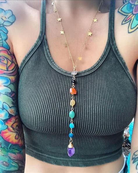 mallory ⭐️ atlanta etsy artist on instagram “restocked chakra necklace in silver and gold ⭐️🌈