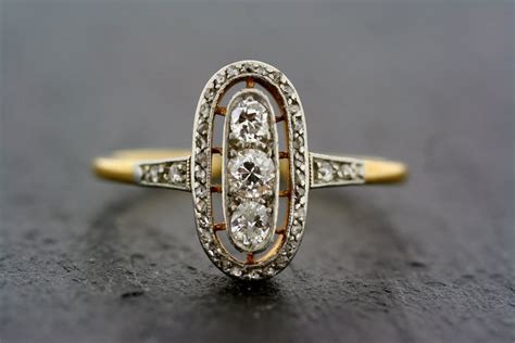 Antique Gold And Diamond Art Deco Engagement Ring