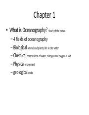 Oce Exam Review Chapter What Is Oceanography Study Of