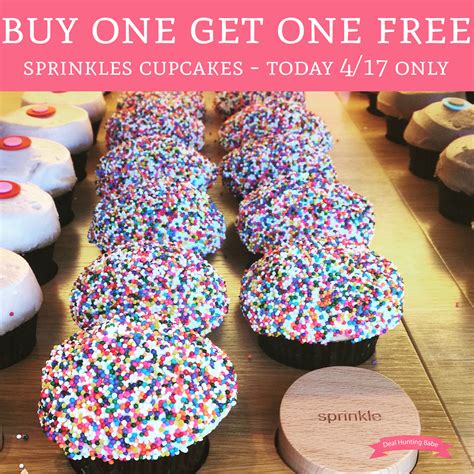 Today 4 17 Only Buy One Get One Free Sprinkles Cupcakes Deal Hunting Babe