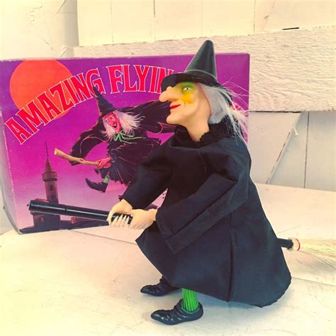 Amazing Flying Witch Vintage Halloween Decor Maxon Toy Co Etsy