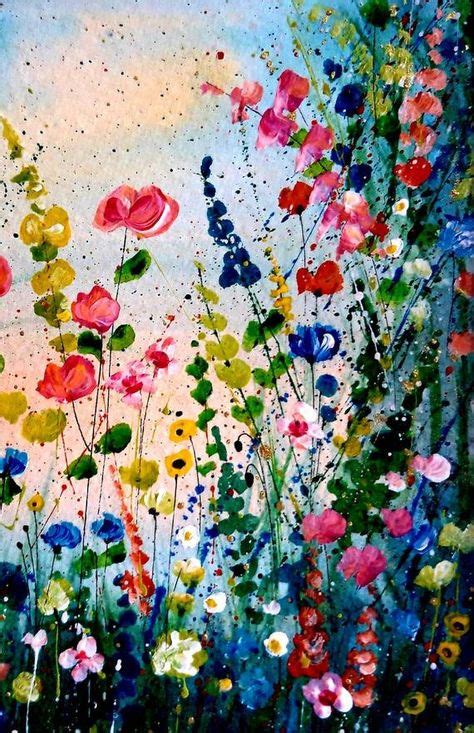 Original Floral Painting Abstract Floral Art Wild Flower Painting