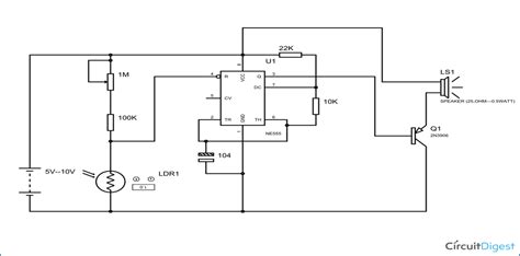 Dark Detector Alarm Circuit Diagram using LDR and 555 Timer IC