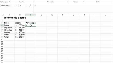 Cálculo De Porcentajes En Excel Módulo 4 Youtube