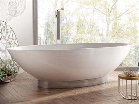 Freistehende Designer Badewanne Aus Mineralguss Onis Classic Stone