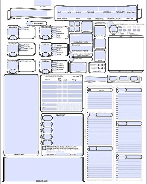 Dd 5e Character Sheet Fillable Online Fasrsm Dnd 5e Printable