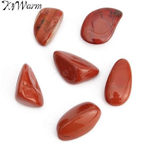 Kiwarm New 6pcs Red Jasper Tumble Stones Polished Stones Healing