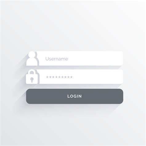 Minimal User Interface Login Form Design With Shadows Download Free