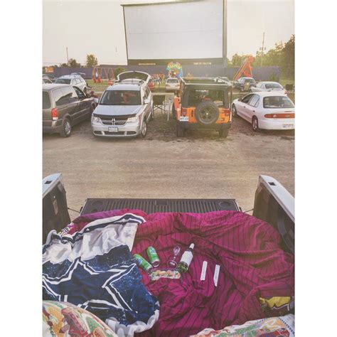 Drive-In movies in a truck bed with comfy duvets=Perfect Summer Date #