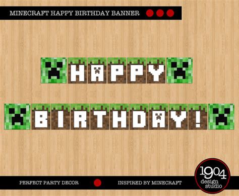 9 Best Images Of Minecraft Printable Happy Birthday Banner Minecraft