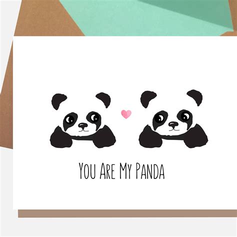 Panda Card You Are My Panda Cute Anniversary Card Panda Etsy