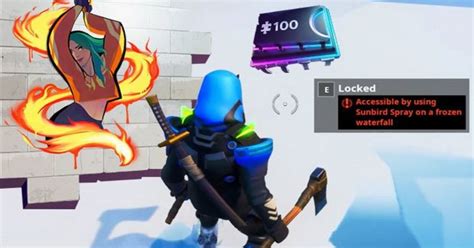 Fortnite Fortbyte 61 Accessible By Using Sunbird Spray On A Frozen