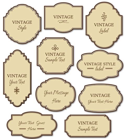 Clip Art Vintage Labels Pack Digital Frames Diy Cards