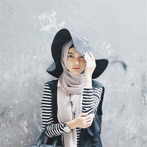 Your hijab stock images are ready. with cowboy hat | Hijab fashion, Fashion, Muslim fashion
