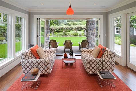 Gray And Orange Color Inspiration Evolution Of Style Sunroom