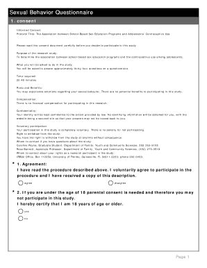 Sexual Behavior Questionnaire Complete With Ease AirSlate SignNow