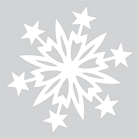 Paper Snowflake Pattern With Christmas Stars Cut Out Template Free