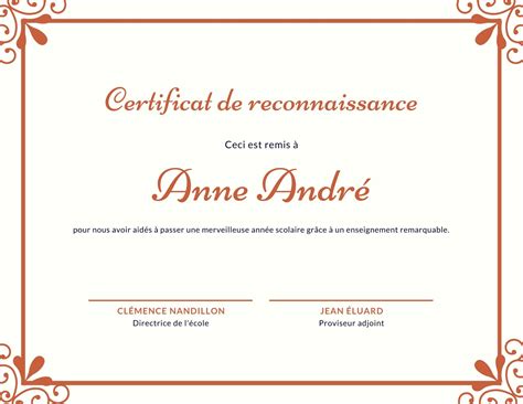 Certificat De Reconnaissance Dipl Me Mod Les Gratuits Canva Hot