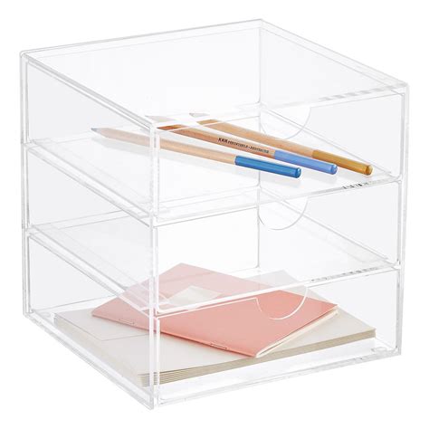 3 Drawer Premium Acrylic Accessory Box The Container Store