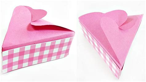 Handmade birthday gifts with paper. Paper crafts gift box template easy tutorial making diy ...