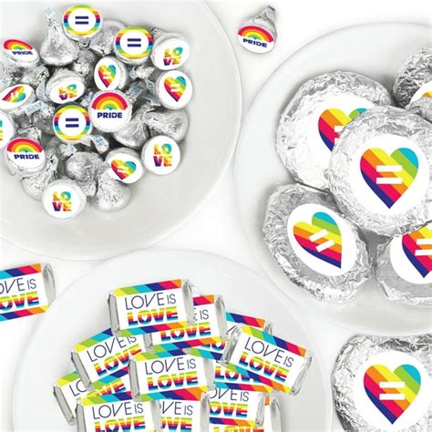 Love Is Love Gay Pride Mini Candy Bar Wrappers Round Candy