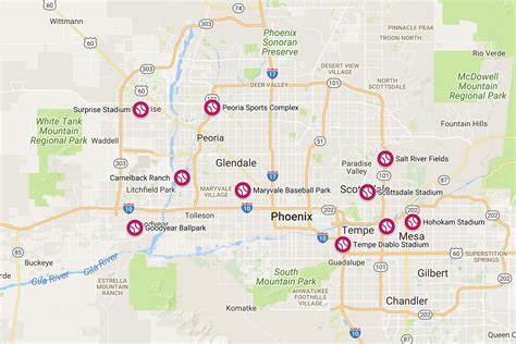 Travel around the valley of the sun to enjoy all that spring training has to offer. The Cactus League Baseball Stadiums of Greater Phoenix