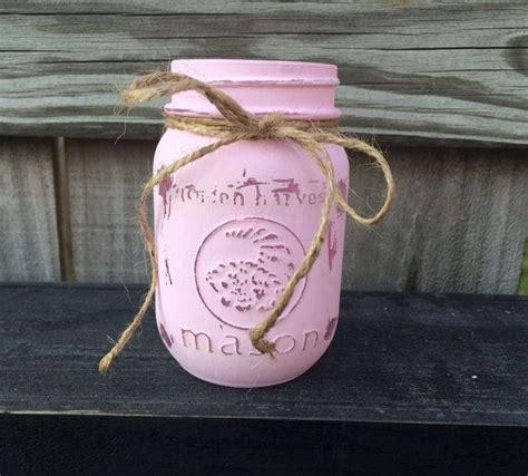 Painted Mason Jar Princess Pink Painted Mason Jar By Rusticbumpkin 8