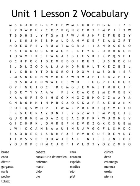 Unit 1 Lesson 2 Vocabulary Word Search Wordmint