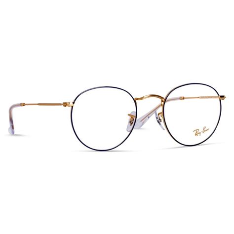 Rayban Round Metal Gold Blue Frame Rb3447v 3105 Optic One Opticals