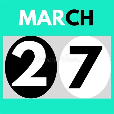 March 27 Modern Daily Calendar Icon Date Day Month Stock