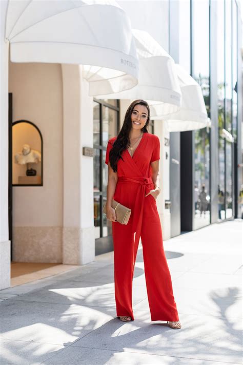Red Jumpsuit On Rodeo Semi Formal Outfits For Women Parties Red