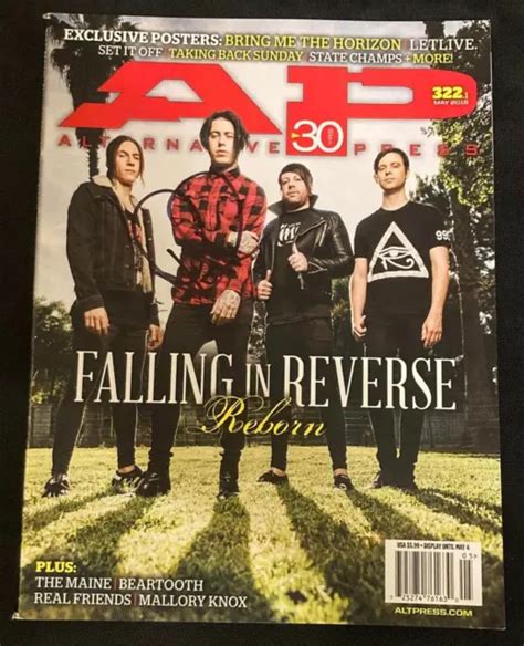 Falling In Reverse Band Ronnie Radke Signed Autograph Ap Magazine 149