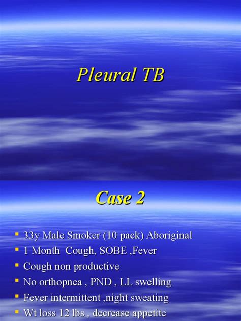 Pleural Tb Pdf Tuberculosis Respiratory Diseases