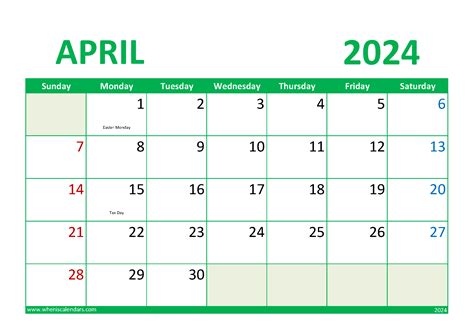 Free Printable April 2024 Calendars Monthly Calendar