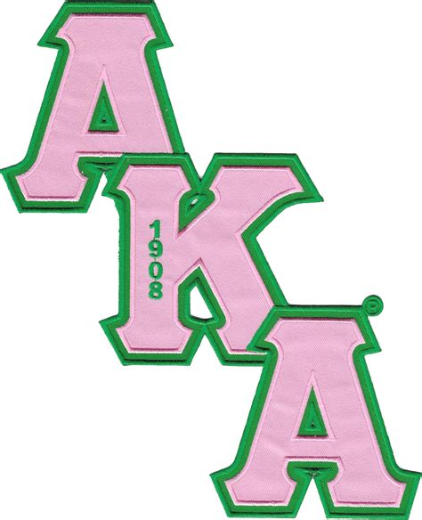 Alpha Kappa Alpha Diagonal Connected Twill Letter Iron On Patch Pink