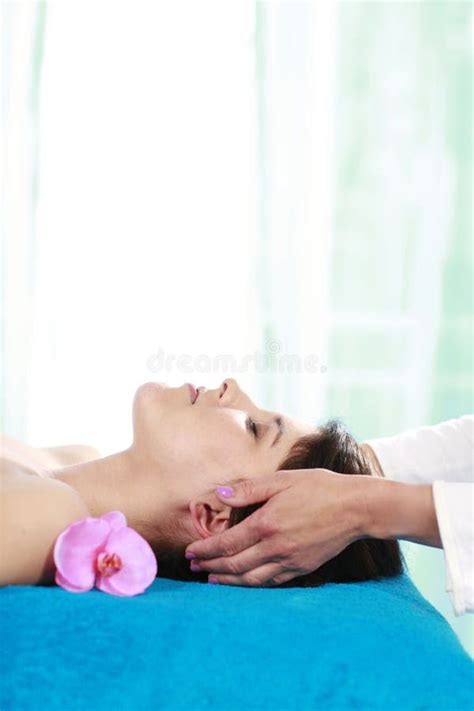 Woman Getting Massage In Day Spa Stock Image Image Of Female Eyes