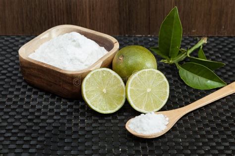 Baking Soda Sodium Bicarbonate And Lemon Stock Image Image Of