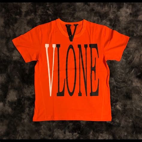 Vlone Shirts Vlone Orange And White Tee Shirt Poshmark